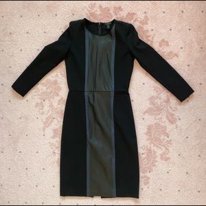 Unique JCrew Ponte Dress with (real) leather panel